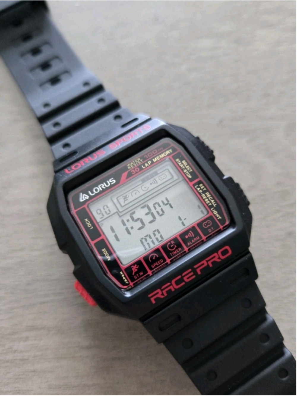 Rare Vintage Lorus Race Pro W359 RSX019 Men's Digital LCD Watch NOS W/Box!!!